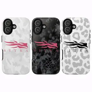 Trendy Pink Sitka Optifade Elevated White Snow Leopard Camouflage Pattern Hunting Aesthetic Shockproof Tough Phone Case Heavy Duty Cover for iPhone 11 12 13 14 15 16 17 Pro Max Plus