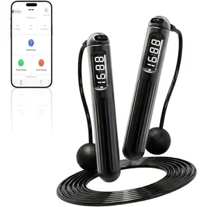 LMMAKE Jump Rope for Men & Women - Adjustable Length, Smart App, LCD Counter, Durable PVC, 2-in-1 Ropeless & Traditional Modes, Dual Modes for All Fitness Levels, Bluetooth Connection, Ergonomic Design, Home Gym Office Outdoor Use