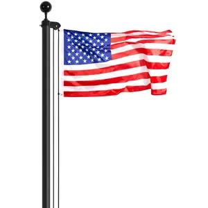 Father's Day Gift VEVOR 30FT Detachable Flagpole Kit Heavy Duty Aluminum Flag Pole American Black