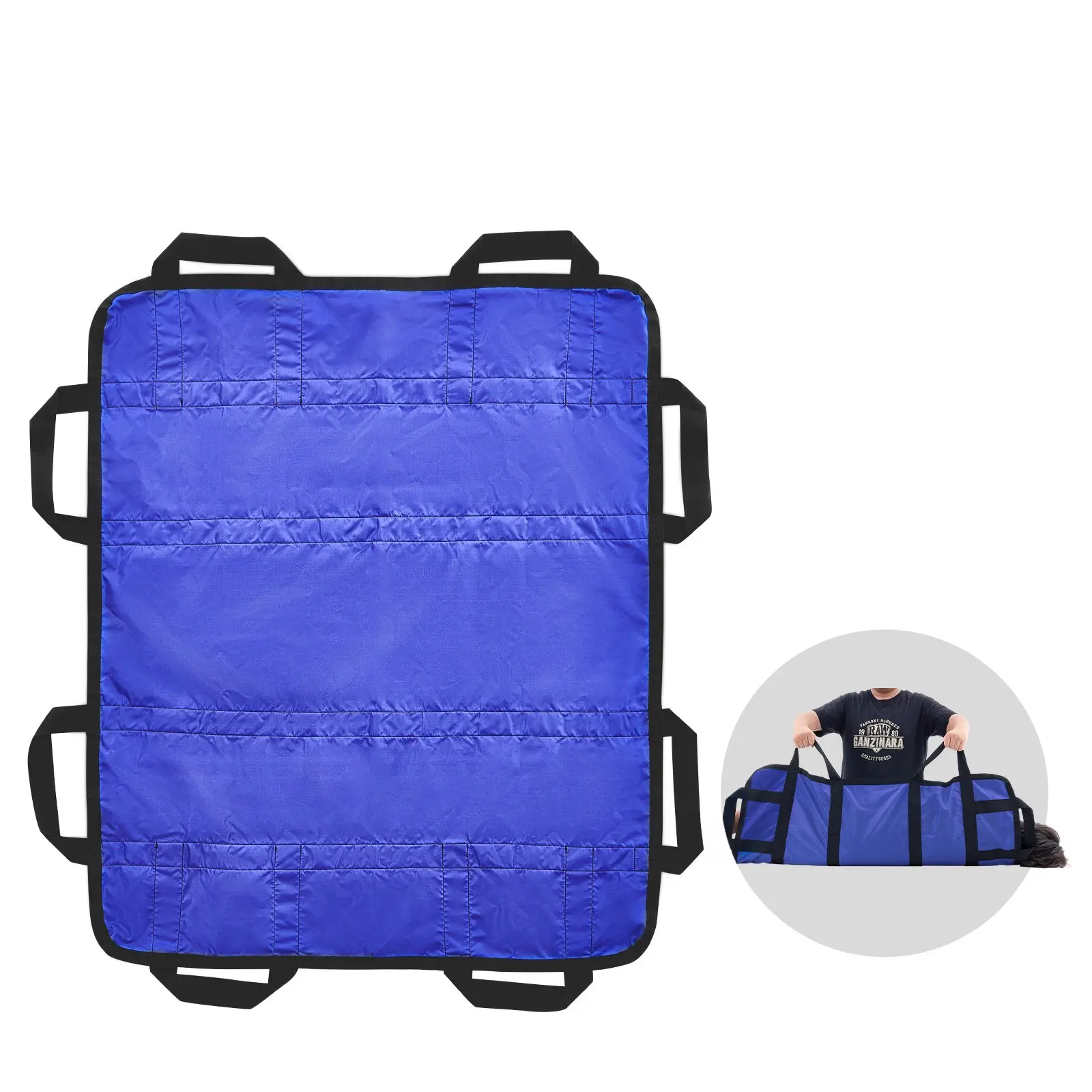 VEVOR Positioning Bed Pad with 8 Reinforced Handles, 48" x 40" Lifting, Turning, Repositioning, Patient Transfer Sheet Washable for Elderly, Patient, Bedridden, 400LBS Capacity