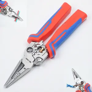 8-in-1 Wire Stripping & Cutting Pliers with Built-in Voltage Test, Multi-Purpose Tool for Live Wire Detection, Crimping, Bending & Winding, DIY & Home Maintenance