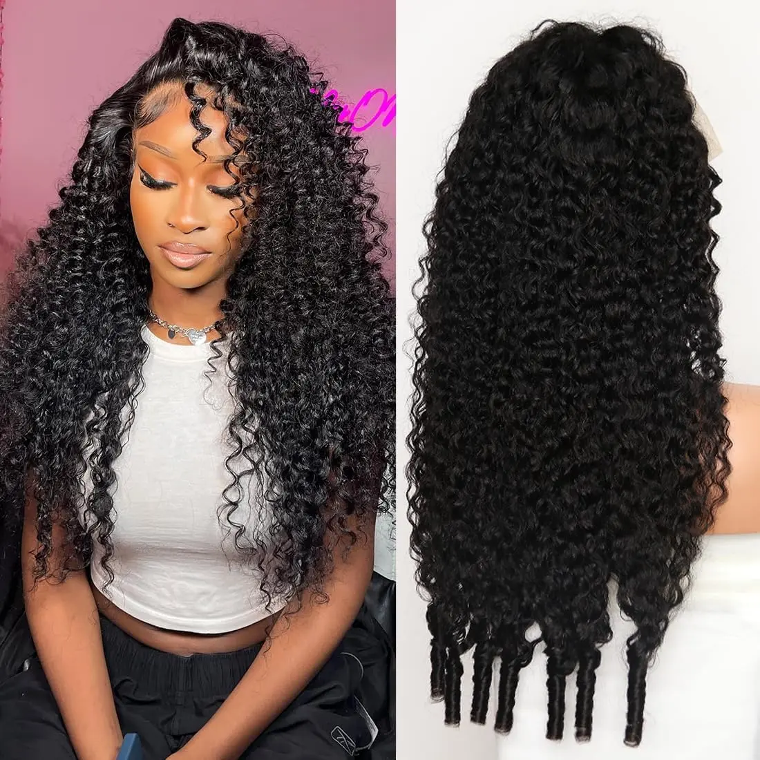 Bling Hair Hd Transparent 13x6 Burmese Curly Wigs Human Hair Pre Plucked 180 Density Curly Human Hair Wig For Black Women Nautural Color Wigs