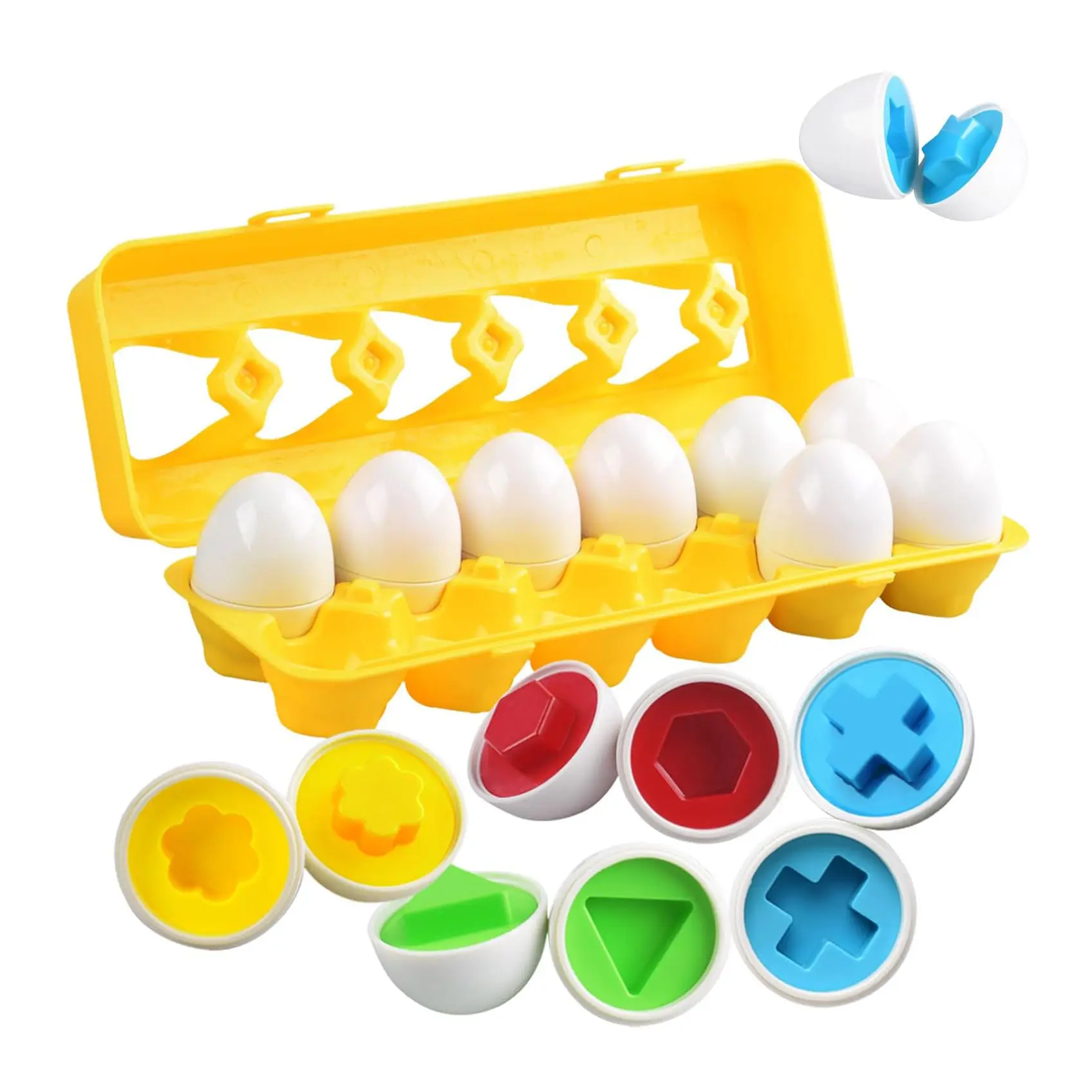 Matching Smart Eggs Shape Sorter - Sensory Play Toy for Preschool Kids, Boosts Fine Motor Skills, Color Recognition & Early Development, Ideal Interactive Learning Puzzle, Easter Gift & Christmas Stocking Stuffer, Sensory Play Shape Sorters