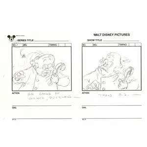 Chip n Dale Rescue Rangers Original Production Animation Storyboard Walt Disney FIRST EPISODE 1988 A133
