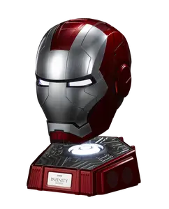 Hasbro Collectible Bluetooth Speaker Iron Man MK5 Helmet Mask with Double-Layer Water Plating Brushes Ears Red Blue Atmosphere Lights Rear Flip Design 4 Modes TV Movie Character