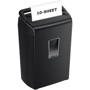 10-Sheet Cross Cut Paper Shredder, 5.5 Gal Home Office Heavy Duty Shredder for Credit Card, Staple, Clip with Transparent Window