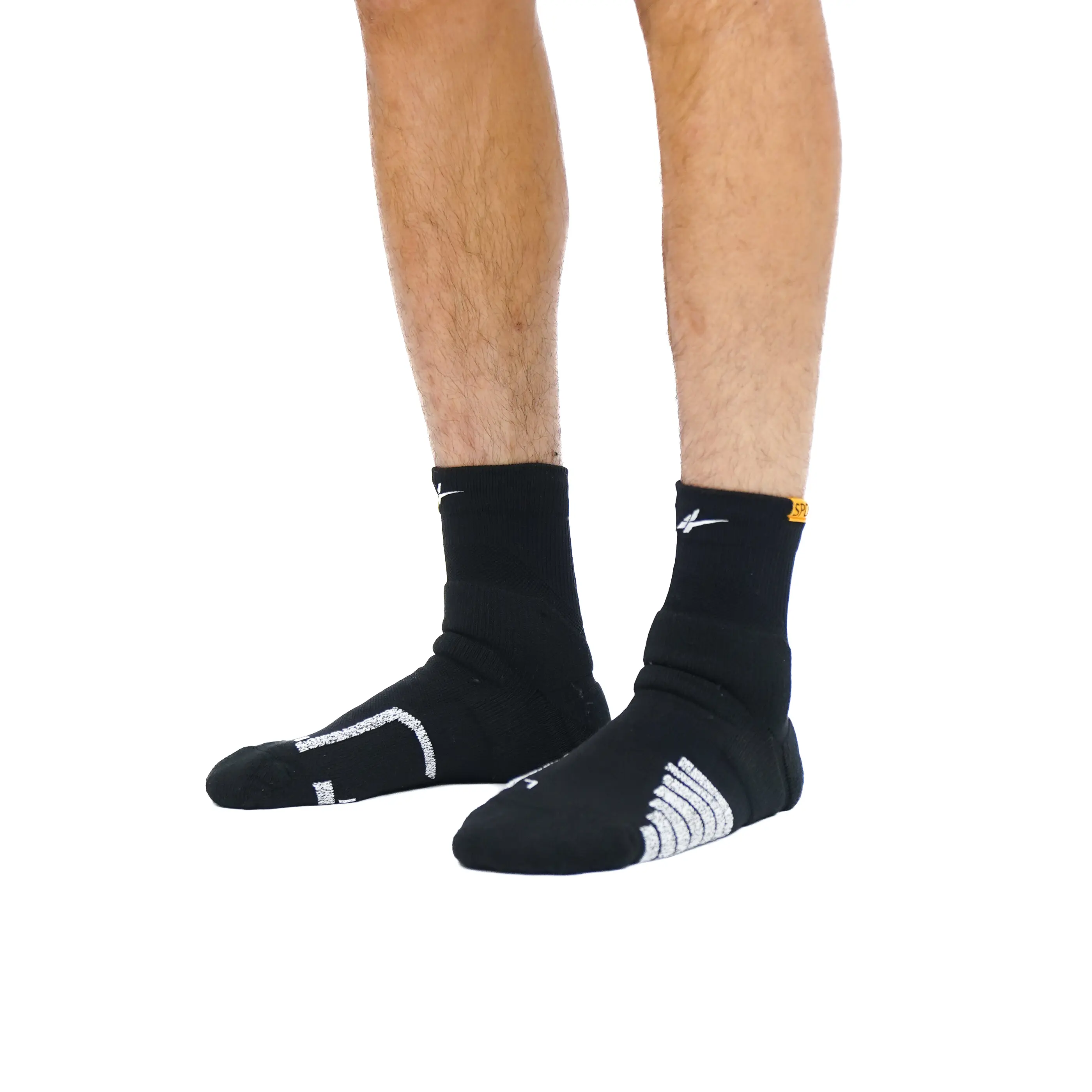 SPO Pro Low Socks, Elite Grip with Cushion Impact Protection, Arch & Ankle Compression, Moisture-Wicking Coolsun, Anti-Slip Performance Athletic Training Sports Basketball Gym Socks, Black & White, BackToSchool,back to school,back to school haul