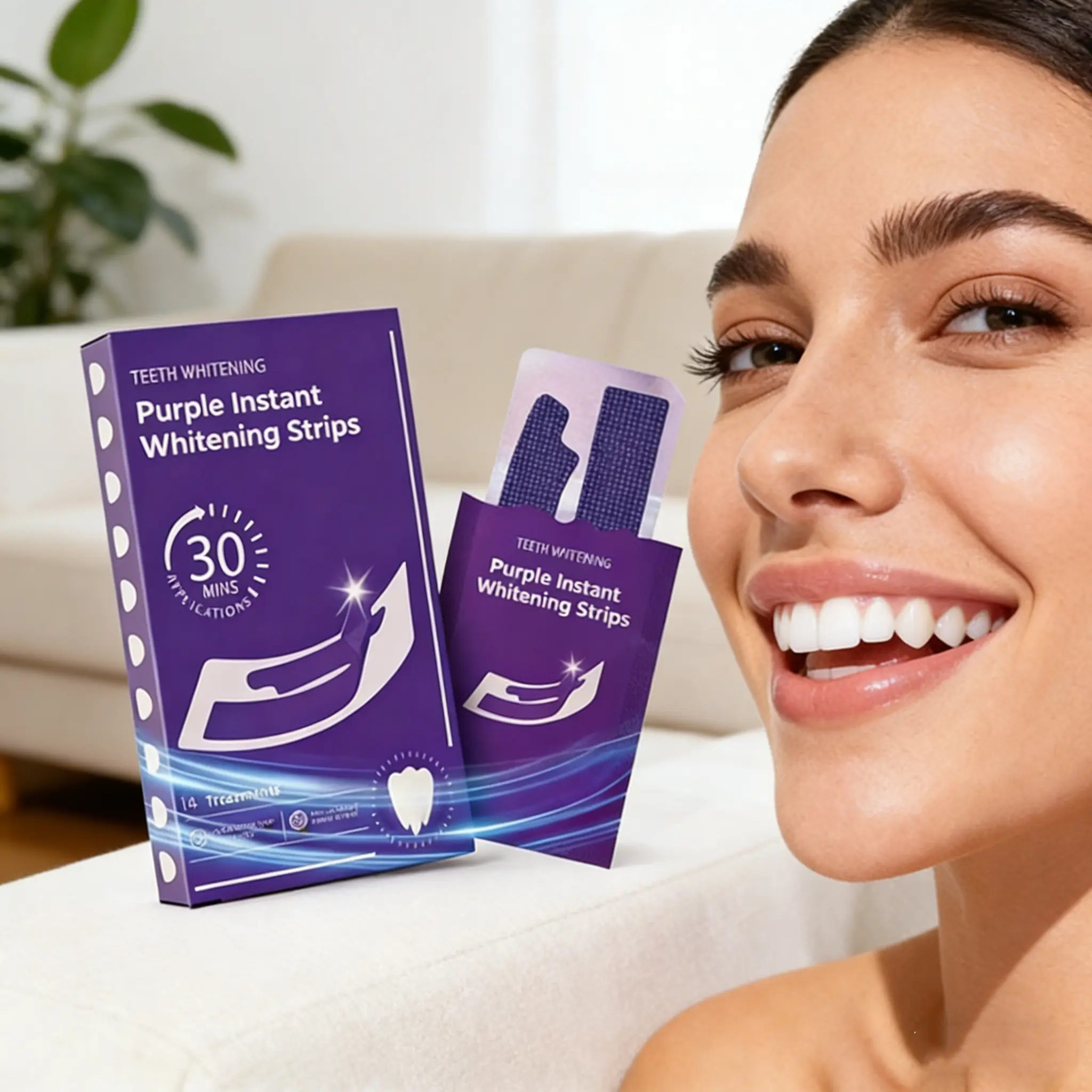 14 Treanments Tooth Whitening Strips, Teeth Whitening Strips Safe for Enamel, Tooth Stain Treatment, Combining Whitening and Colour Correction - teeth whitening strips, whitening strips sensitive teeth Gentle