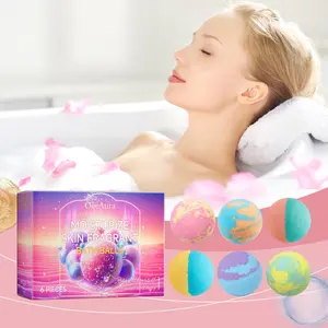 6-Piece Sea Salt Bath Ball Christmas Gift Set, Natural Bath Bubble Bombs, Ideal for Women’s Self-Care Relaxing Spa Body Care