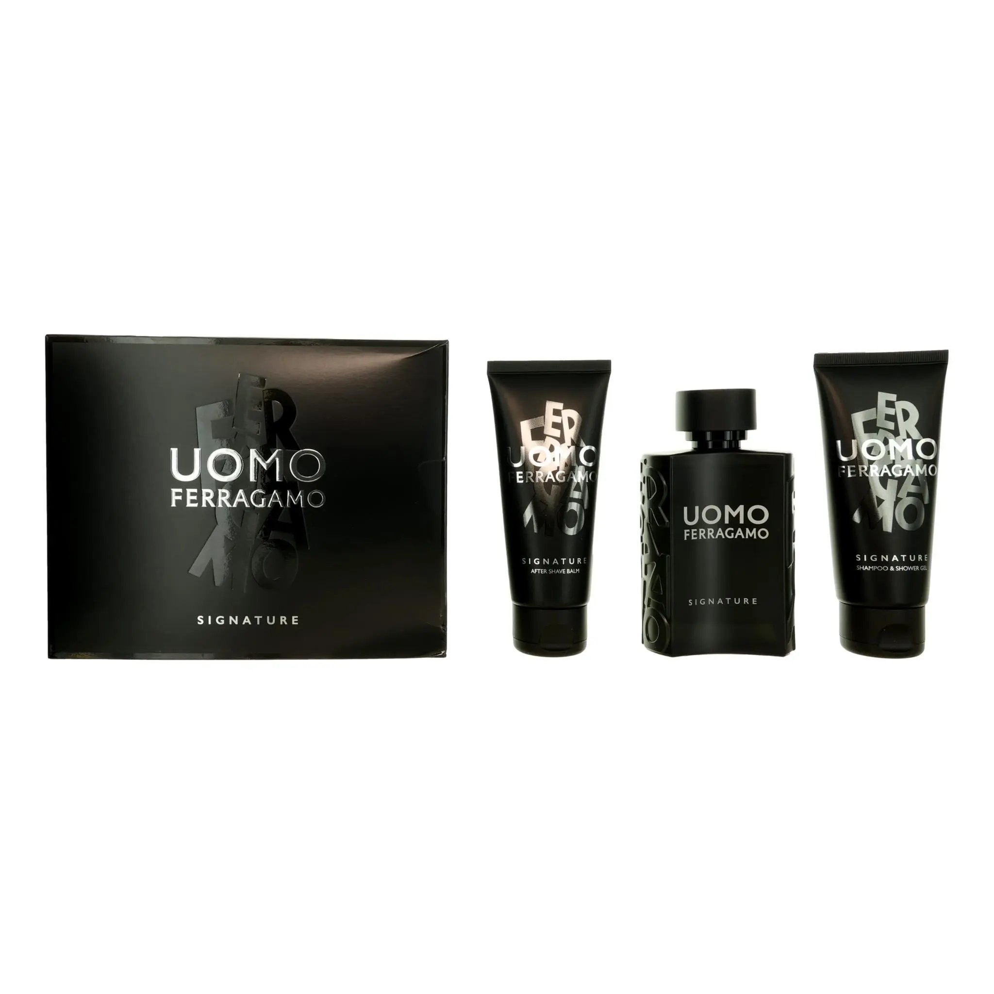 Men's Uomo Signature by Salvatore Ferragamo 3-Piece Refined Fragrance Set - Scent Liquid Collection