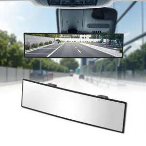 Car Rearview Mirrors, Shock Resistant lnteriorClip-on Panoramic Rear View Mirror for CarWide Viewing Range, 12 inch HD Universal Usefor Cars, SUVs, Trucks, Vehicles (White)																	