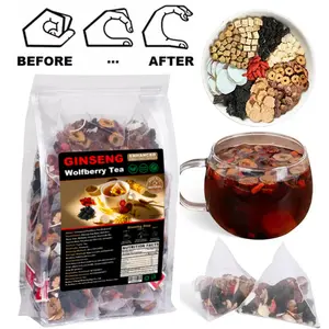 Kidney Cleanse Seven Treasure Tea with Ginseng & Goji, Herbal Detox & Kidney Support, Natural Wellness Drink, 20 Bags