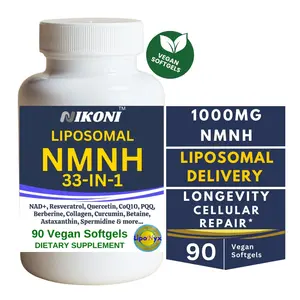 Nikoni Vegan Liposomal NMNH Softgels – Advanced 33-in-1 NAD+ Support Formula – 1000mg NMNH per Serving, Gluten-Free, Promotes Cellular Energy, Immune Health & Healthy Aging – 90 Vegan Softgels