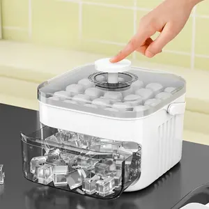 Extra Large 50-Cube Ice Tray with Slide Design, Ice Cubes Maker, Food-Grade Plastic Storage Bin for Freezer, Essential Kitchen Accessory for Cocktails & Beverages, Home Bar Accessories