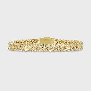 IMPERIUM JEWELRY Bold and Refined 14K Gold Plated 8mm Gold Cuban Link Bracelet, Classic Cuban Link Design, Lab Made CZ Diamond, Premium Materials Fashion Costume Jewelry, Cuban Links