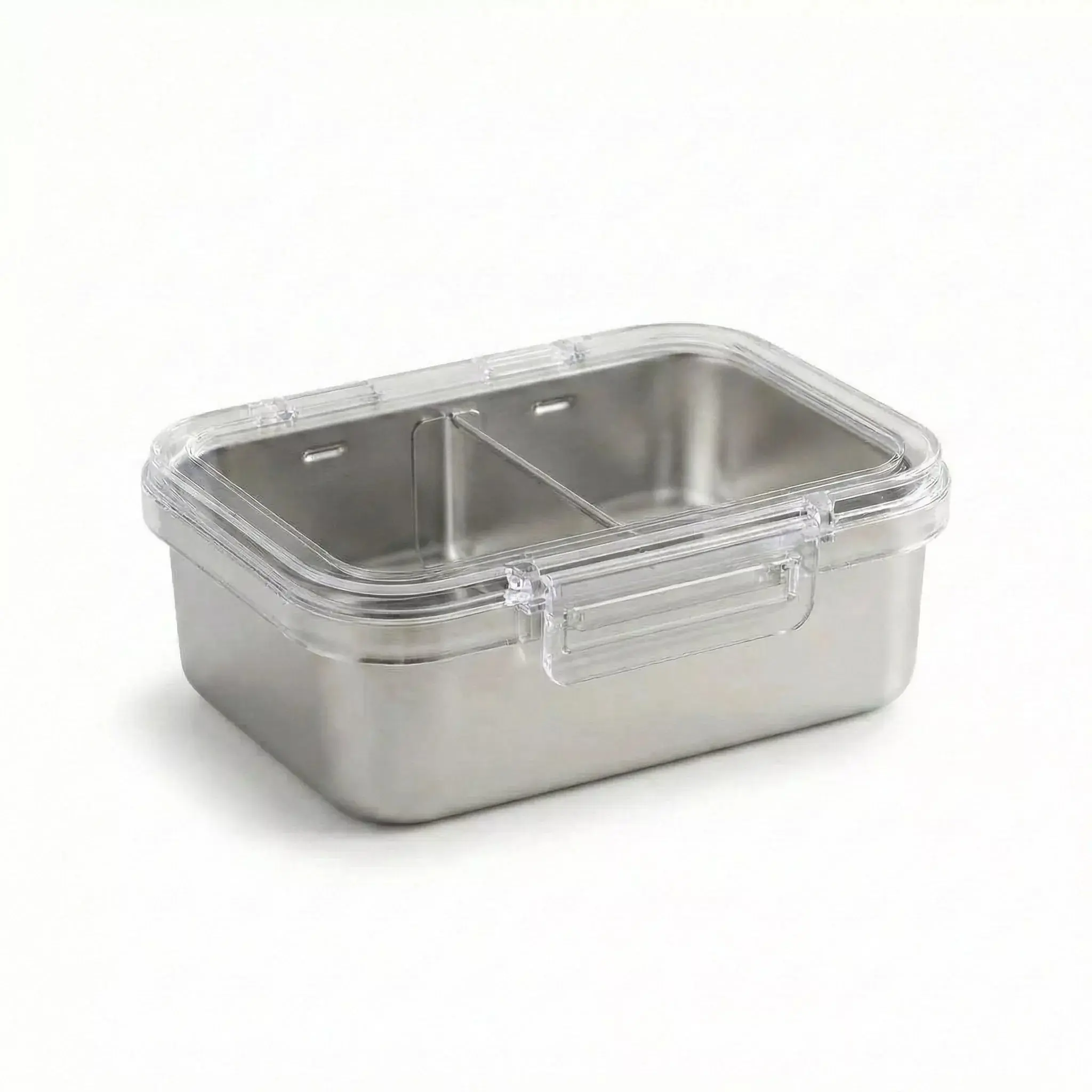 Stainless Steel Kitchen Food Container - Plastic-Free, Stackable, Durable Kitchen Utensil, See-Through Lid, Built for Daily Use