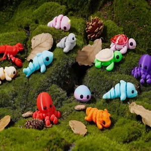 3D Printed Mini Animal Series, 12pcs/set Cute Cartoon Animal Design Decoration, Home Decor Ornament for Living Room Bedroom Office, Cute Collectible Figurines