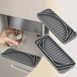 Refrigerator Drip Catcher for Water Tray, Cuttable Non-Slip Silicone Water Dispenser Pan, Large Capacity, Easy to Clean, Fits Most Fridge Brands