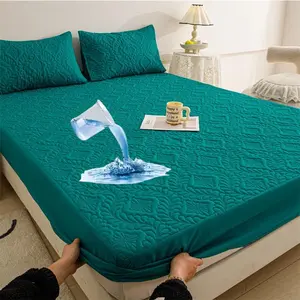 Waterproof Mattress Protector Set, Soft Breathable Bed Sheet Cover with Deep Pocket, Noiseless Washable for Bedroom Hotel Apartment School