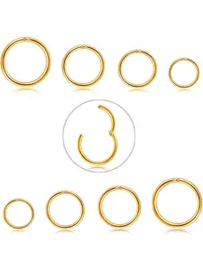 Stainless Steel Cartilage Hinged Piercing Hoop Earrings, Unisex 16g & 18g Piercings, Multiple Sizes (6-12mm), Durable Body Jewelry Set