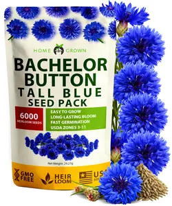Bachelor’s Button Tall Blue Flower Seeds – 6,000 Heirloom Seeds, Easy to Grow | Home Grown