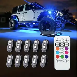 NEW RGB Led Aircraft Strobe Light Remote Wireless Motorcycle Flash Light Warning Lights for Bike Car Multifunctional Bike Accessories