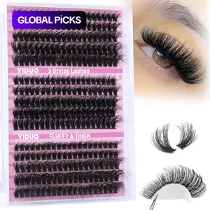 300pcs Fluffy Thick Cluster Lash Extensions 10-18mm, Mixed Length Individual DIY Lash Clusters for At-Home Use, Professional Curl Cluster Lashes for Women Cosmetic Makeup (70P+80P+90P, 10-18mm) #GLOBAL PICKS