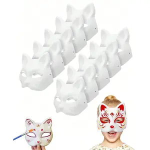 Fox Mask DIY Sprayable Role-Playing Accessory, Party Makeup Costume for Dance Parties & Halloween, Animal Head Mask, 2-Piece Set