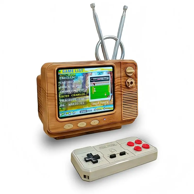 PYBGE GV300S Retro Handheld Game Console, 2.8-inch HD screen, built-in 308 classic video games, three-color vintage-style gamepad, mini TV design portable player for kids and nostalgic adults