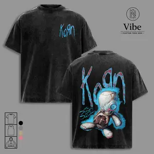 Korn The Serenity Of Suffering Doll Tee Vintage Washed Heavy Cotton Oversize Unisex Nu Metal Dark Gothic Rock Streetwear, Washed T-Shirt Sweatshirt Option