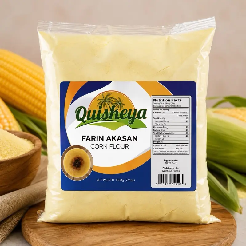 Quiskeya Farin Akasan Premium Corn Flour 1000g 2.2 lb High-Quality Cornmeal for Baking and Cooking