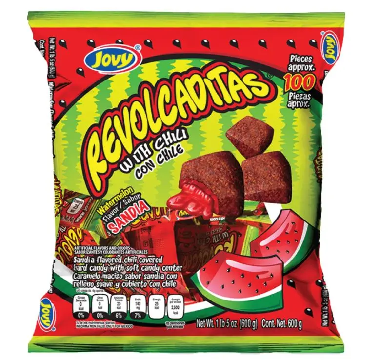 Revolcaditas Sandia 100 pieces - Sandia Watermelon Flavored Hard Candy Covered in Chili Powder - Sweet and Spicy Candy from Mexico Sweet