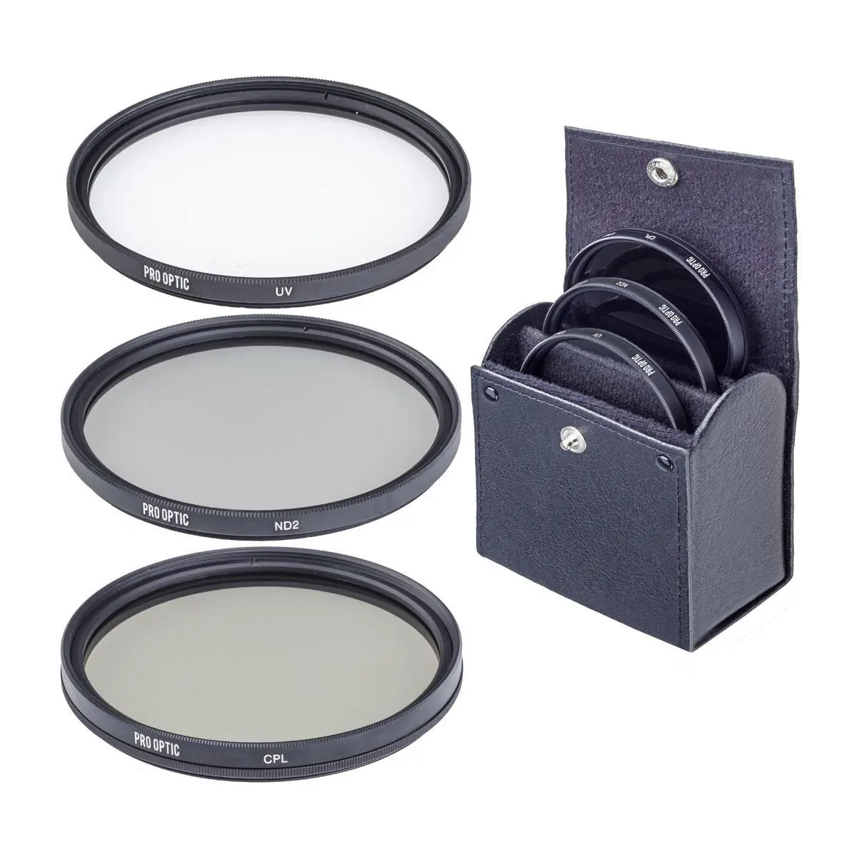 ProOptic 52mm Digital Essentials Filter Kit, with Ultra Violet (UV), Circular Polarizer and Neutral Density 2 (ND2) Filters, with Pouch