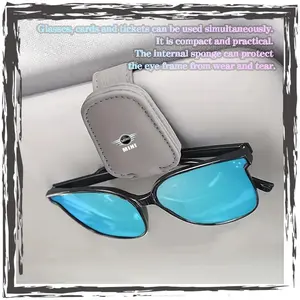 Hot-selling car accessory magnetic leather sunglasses clip for car sun visor, suitable for BMW Mini Cooper R56 R50 R53 F56 R60 2011 2012 2013 2018 2019, Car Organizers, Car Storage Organizers