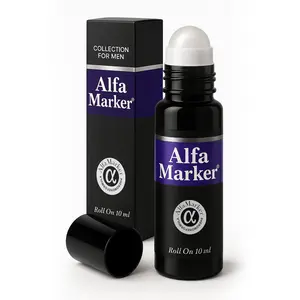 AlfaMarket Pheromone Cologne for Men - Long Lasting Elegant Spicy Fragrance, Roll On Bottle, Original Pheromone Infused Oil Parfum, 0.34Fl oz
