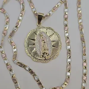 Valentine's day GOLD-PLATED VIRGIN MARY beautiful design necklace three colors 24"inches fashion jewelry
