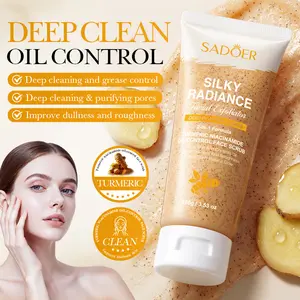 urmeric Facial Scrub Gentle Exfoliator for Face  Natural Turmeric Extract Brightens Dull Skin  Fades Dark Spots & Acne Scars  Unclogs Pores & Removes Blackheads  Soothes Red Irritated Skin Daily