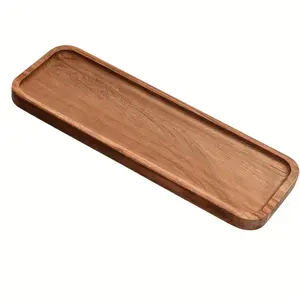Teak Wood Tray Set, 6-Piece Wooden Trays for Home Decor, Food, Cheese, Fruits, Vegetables, Deli, Appetizers, China Harvested