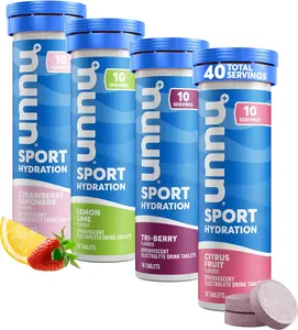 (A)Nuun Sport Electrolyte Tablets for Proactive Hydration, Mixed Flavors, 4 Pack (40 Servings)