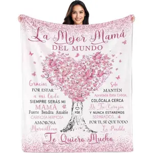 Soft Funny Throw Blanket Regalos Para Mama,Mexican Mom Gifts,Regalos Para Mama En Español,Gifts For Mom In Spanish,The Best Mom Gifts Blanket,Mom Birthday Gifts,Mama Gifts,Mom Gifts From Daughters/Son