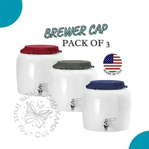 Brewer Cap (Pack of 3)- Made of Cloth, Fits 5.75″ – 8″ Diameter Vessel Mouth