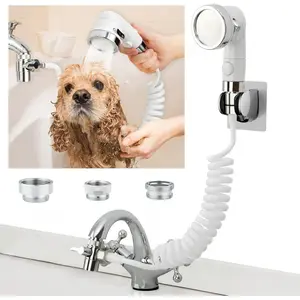 Sink Faucet Sprayer Attachment, Shower Head Attaches To Tub Faucet Dog Bathing Hose Shower Set for Laundry Bathroom Kitchen