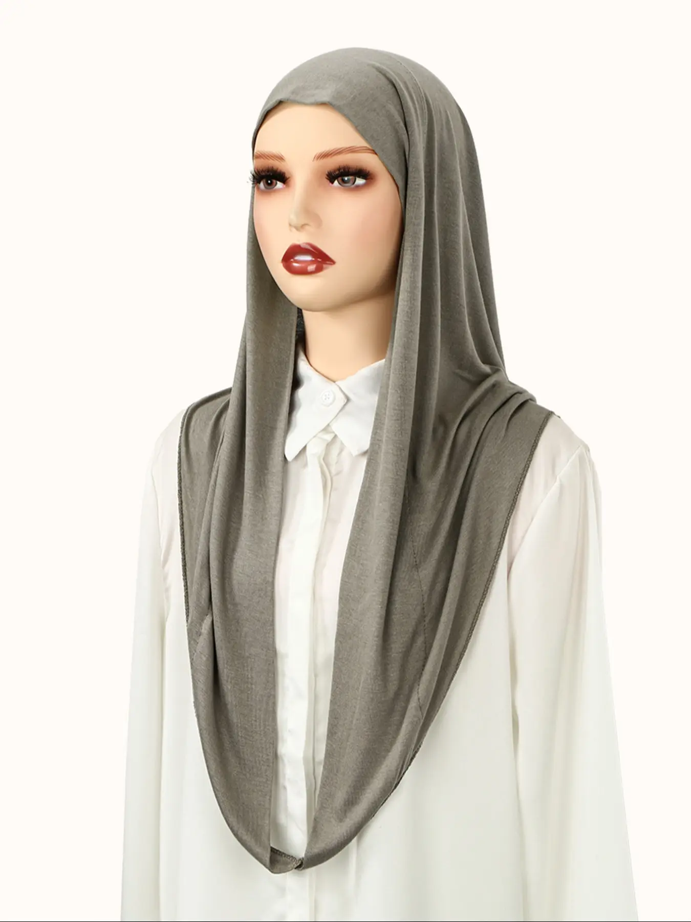Women's Stretchable Jersey Hijab Scarf For Muslim, Classic Plain Pattern Design, Soft & Breathable Fabric Suitable for Various Occasions, Modesty Turban Hijab, Head Scarf