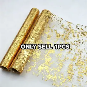 Elegant Gold/silver Color Mesh Table Runner, Fashionable Desktop Decoration, Perfect for Daily Holiday Decor, Home Dinner Party, 11x108 Inches