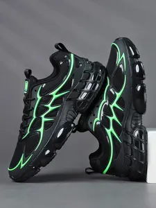 Men's High-Quality Casual Shoes, Comfortable Sporty Outdoor Training Shoes, Sneaker, Medium Width, Patchwork Design, All Seasons, PU Leather Upper