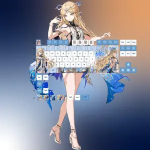 122 Keys Wuthering Waves Cartethyia Suitable Various Computer Keycap Gaming Keycaps Game Mechanical Keyboard Keycap Dress Up