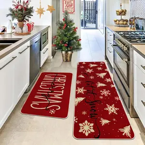 Christmas Letter Pattern Kitchen Mat, 1 Count Non-slip Kitchen Rug, Rectangle Home Decor Floor Mat for Home Kitchen Living Room Bedroom, Kitchen Rug Set