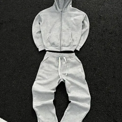 Vintage Y2K Streetwear Hip-Hop Zipper Design Loose Fit Sportswear Set, Casual Embroidered for Fall & Winter, Comfortable and Stylish, Casual Loose Tracksuit