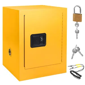 【GARVEE】Hazardous Storage Cabinets, Industry Flammable Storage Cabinet Galvanized Steel Adjustable Shelf Safe Cabinet 17" x 17" x 18"