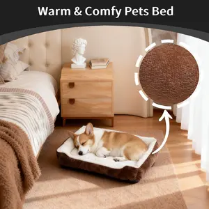 1pc Plush Dog Bed with Non-Slip Base, Long Rectangle Dog Sofa, Home Pet Bed, Washable Comfortable Dog Mat, Perfect Gift for Dogs, Shaped Beds